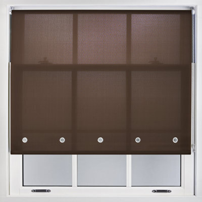 Furnished Daylight Roller Blind With Round Eyelets - Mocha Trimmable, 200Cm X 165Cm - image 1