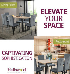 Hallowood Furniture Dudley 180Cm Dining Table Set With 6 Grey Faux Leather High Back Chairs - thumbnail 6