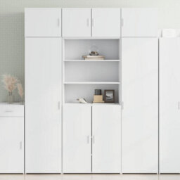 Berkfield Highboard White 80X42.5X185 Cm Engineered Wood - thumbnail 1