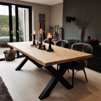 TRL Handmade Furniture Premium Solid Oak Dining Table - Natural - image 1
