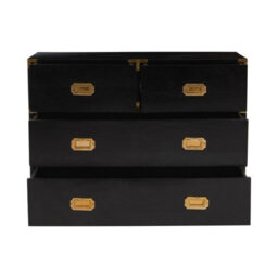 Buttercup Farm Sarter Four Drawer Chest - Mango Wood - L43 X W98 X H77 Cm - Black/gold - thumbnail 5