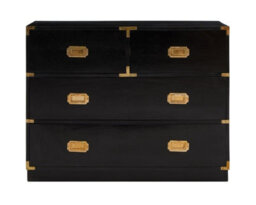 Buttercup Farm Sarter Four Drawer Chest - Mango Wood - L43 X W98 X H77 Cm - Black/gold - thumbnail 2