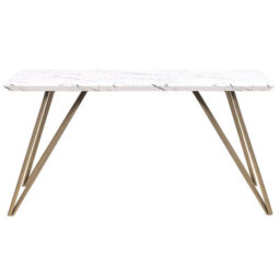 Beliani Dining Table Molden Marble/ Gold 150 Cm 80 Cm - thumbnail 4