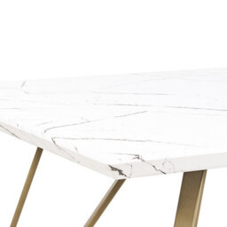 Beliani Dining Table Molden Marble/ Gold 150 Cm 80 Cm - thumbnail 5