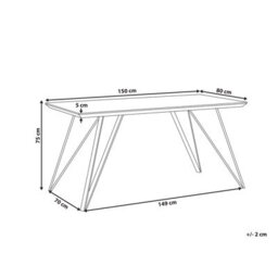 Beliani Dining Table Molden Marble/ Gold 150 Cm 80 Cm - thumbnail 3