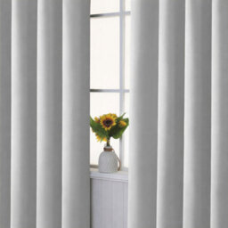 Bedlooms Light Grey Blackout Curtain Thermal Insulated Pencil Pleat Large Window Curtain (Pair) 90 X 90 Inches With Tie Backs - thumbnail 9