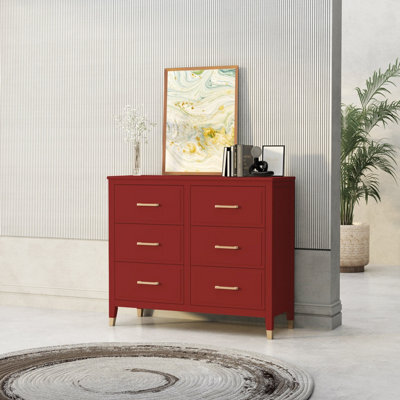 Palazzi 6 Drawer Chest Of Drawers Red - image 1