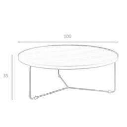 Angel Cerda Modern Round Coffee Table In Walnut And Black Steel - thumbnail 7