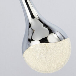 Lighting Collection Champoton Chrome, Crystal Sand And Acrylic 5Lt Bar Pendant - thumbnail 3