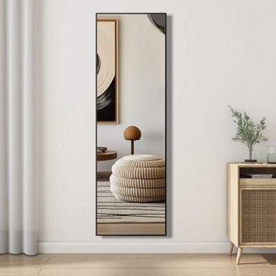 Sline Rectangle Full Length Mirror,1500X500mm,free Standing Mirror Full Body With Aluminum Alloy Frame - image 1