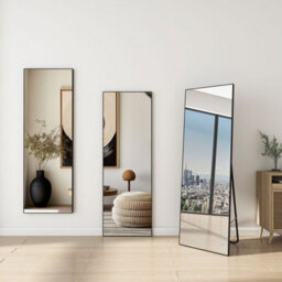 Sline Rectangle Full Length Mirror,1500X500mm,free Standing Mirror Full Body With Aluminum Alloy Frame - thumbnail 3