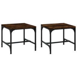 Berkfield Side Tables 2 Pcs Smoked Oak 40X40X35 Cm Engineered Wood - thumbnail 2