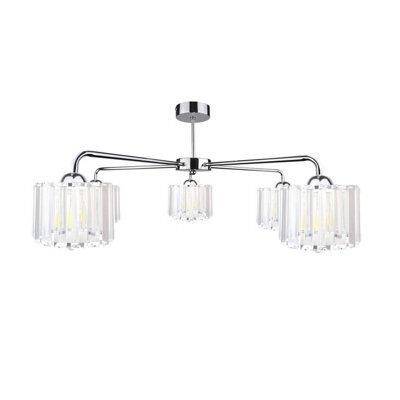 Luminosa Lighting Luminosa Deco Multi Arm Semi Flush Ceiling Light Silver, 60Cm, 5X E27