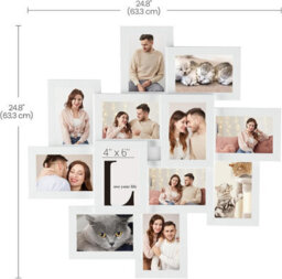 LEDREM Wall-Mounted Photo Frame Collage For 12 Pictures, Glass And Mdf Frames, Family Photo Display Set, Black - thumbnail 3