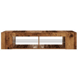 Berkfield Modern Tv Cabinet With Led Lights Old Wood 135X39X30 Cm Engineered Wood - thumbnail 7
