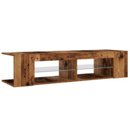Berkfield Modern Tv Cabinet With Led Lights Old Wood 135X39X30 Cm Engineered Wood - thumbnail 6