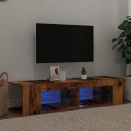Berkfield Modern Tv Cabinet With Led Lights Old Wood 135X39X30 Cm Engineered Wood - thumbnail 2