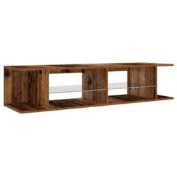 Berkfield Modern Tv Cabinet With Led Lights Old Wood 135X39X30 Cm Engineered Wood - thumbnail 9