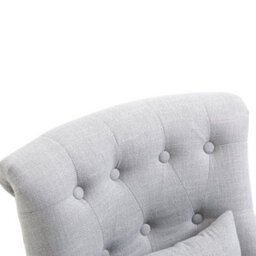 Wyld Haus Lifasu Grey Fabric Tub Accent Chair With Button Tufting, Solid Wood Legs And Pillow - thumbnail 7