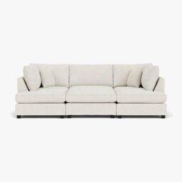 Cinema U Shaped Corner Sofa Modular 5 Seater With High Back Cushions & Footstool - Cream - thumbnail 3