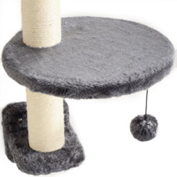 Pawhut 4 Piece Cat Wall Furniture Hammock Ladder Steps Plush Sisal Dark Grey - thumbnail 8