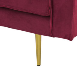 Beliani Right-Hand Chaise Longue Miramas Velvet Dark Red - thumbnail 7