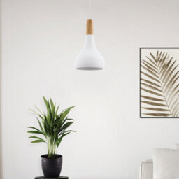 Eglo Sabinar Metal And Wood Single Pendant Light 901177 - thumbnail 1