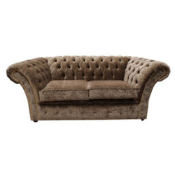 Chesterfield 2 Seater Sofa Settee Modena Latte Brown Velvet In Balmoral Style - thumbnail 1