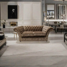 Chesterfield 2 Seater Sofa Settee Modena Latte Brown Velvet In Balmoral Style - thumbnail 4