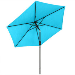 Outsunny 2.6M Garden Parasol Umbrella With Aluminium Pole, Tilt, Crank - thumbnail 2