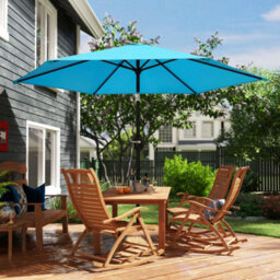 Outsunny 2.6M Garden Parasol Umbrella With Aluminium Pole, Tilt, Crank - thumbnail 9