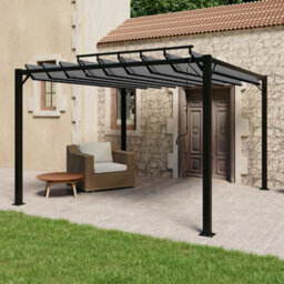 Walplus Gazebo With Louvered Roof 3X3 M Anthracite Fabric And Aluminium
