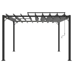 Walplus Gazebo With Louvered Roof 3X3 M Anthracite Fabric And Aluminium - thumbnail 3