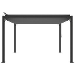 Walplus Gazebo With Louvered Roof 3X3 M Anthracite Fabric And Aluminium - thumbnail 4