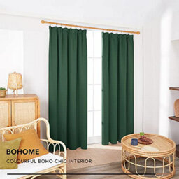 Deconovo Blackout Curtains Super Soft Thermal Insulated Pencil Pleat Blackout Curtains 52X54 Inch Dark Forest 2 Panels - thumbnail 3