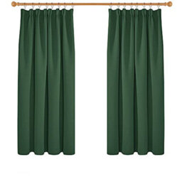 Deconovo Blackout Curtains Super Soft Thermal Insulated Pencil Pleat Blackout Curtains 52X54 Inch Dark Forest 2 Panels - thumbnail 1