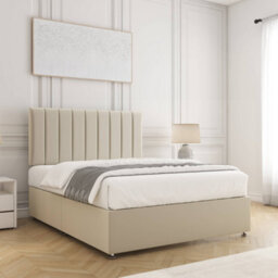 Bsspoke Aria Divan Bed Set Cream Plush Velvet With 24Inch Headboard No Mattress No Drawers In Single Double King 4Ft 6Ft - thumbnail 3