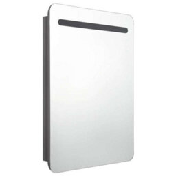 Berkfield Stylish Led Bathroom Mirror Cabinet Shining Grey 60X11X80 Cm - thumbnail 3