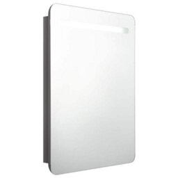 Berkfield Stylish Led Bathroom Mirror Cabinet Shining Grey 60X11X80 Cm - thumbnail 1