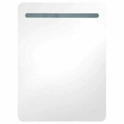 Berkfield Stylish Led Bathroom Mirror Cabinet Shining Grey 60X11X80 Cm - thumbnail 4