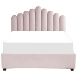 Beliani Ottoman Bed Velvet Vincennes 140 X 200 Cm (Eu Double) Pastel Pink - thumbnail 6