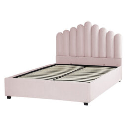Beliani Ottoman Bed Velvet Vincennes 140 X 200 Cm (Eu Double) Pastel Pink - thumbnail 8