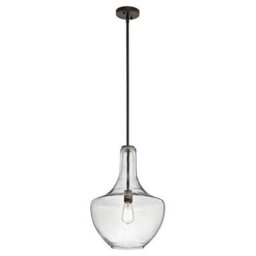Luminosa Lighting Elstead Everly 1 Light Medium Dome Ceiling Pendant Light Bronze, E27 - thumbnail 1