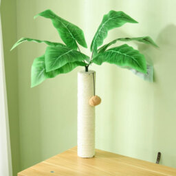 Pawhut 2-In-1 Hidden Litter Box With Green Leaf Cat Tree, Indoor - Oak - thumbnail 9