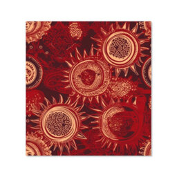 Warren Reed Designer Abstract Red Moon And Sun Premium Glass Kitchen Splashback W900mm X H750mm - thumbnail 2