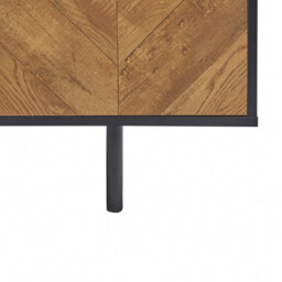 Wyld And Coco Novahome 60-Inch Industrial Tv Stand Light Brown And Black With 2 Doors - thumbnail 9