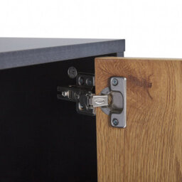 Wyld And Coco Novahome 60-Inch Industrial Tv Stand Light Brown And Black With 2 Doors - thumbnail 7
