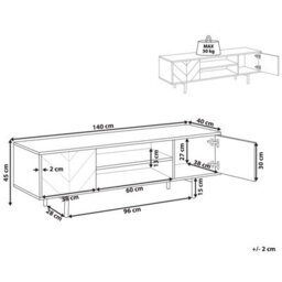 Wyld And Coco Novahome 60-Inch Industrial Tv Stand Light Brown And Black With 2 Doors - thumbnail 4