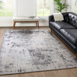 The Rug Edit Ritz Luxe Shimmer Charcoal Living Room Rug - 120X160Cm - thumbnail 1