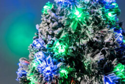 Shatchi 2Ft/60Cm Frosted Tips 8 Modes Fibre Optic Christmas Tree Led Pre-Lit - thumbnail 5